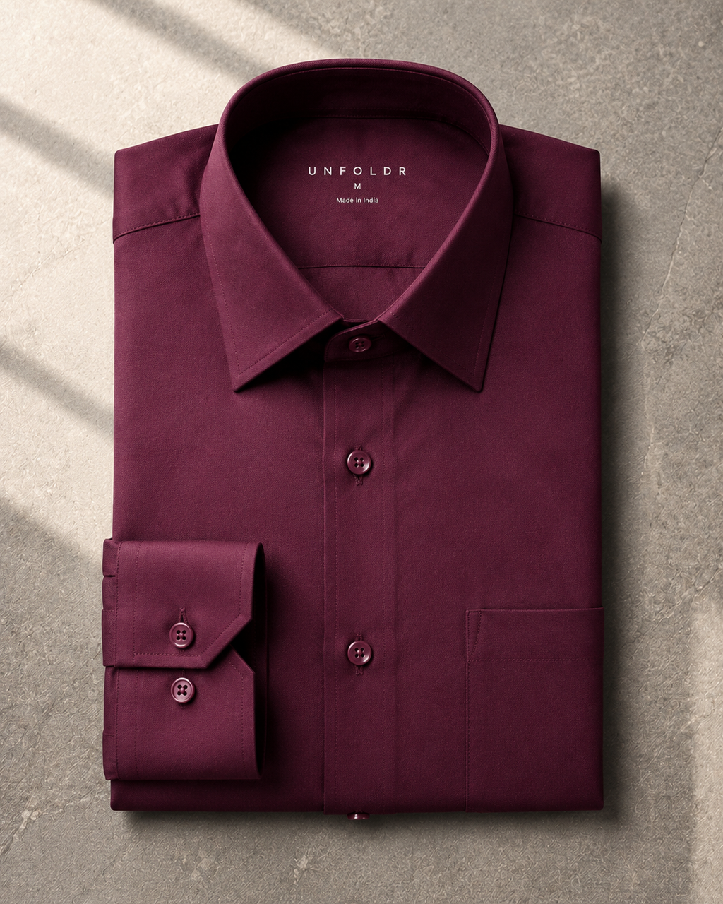 UNFOLDR Signature Maroon Cotton Shirt