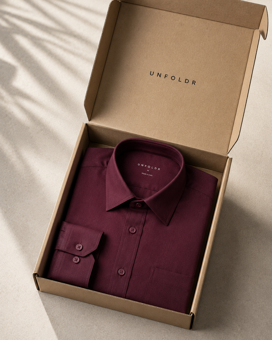 UNFOLDR Signature Maroon Cotton Shirt