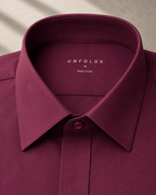 UNFOLDR Signature Maroon Cotton Shirt