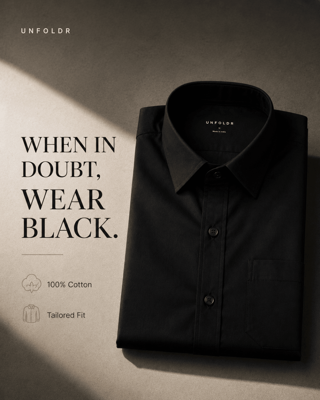 Unfoldr Black — Clean Evening Essential - Unfoldr