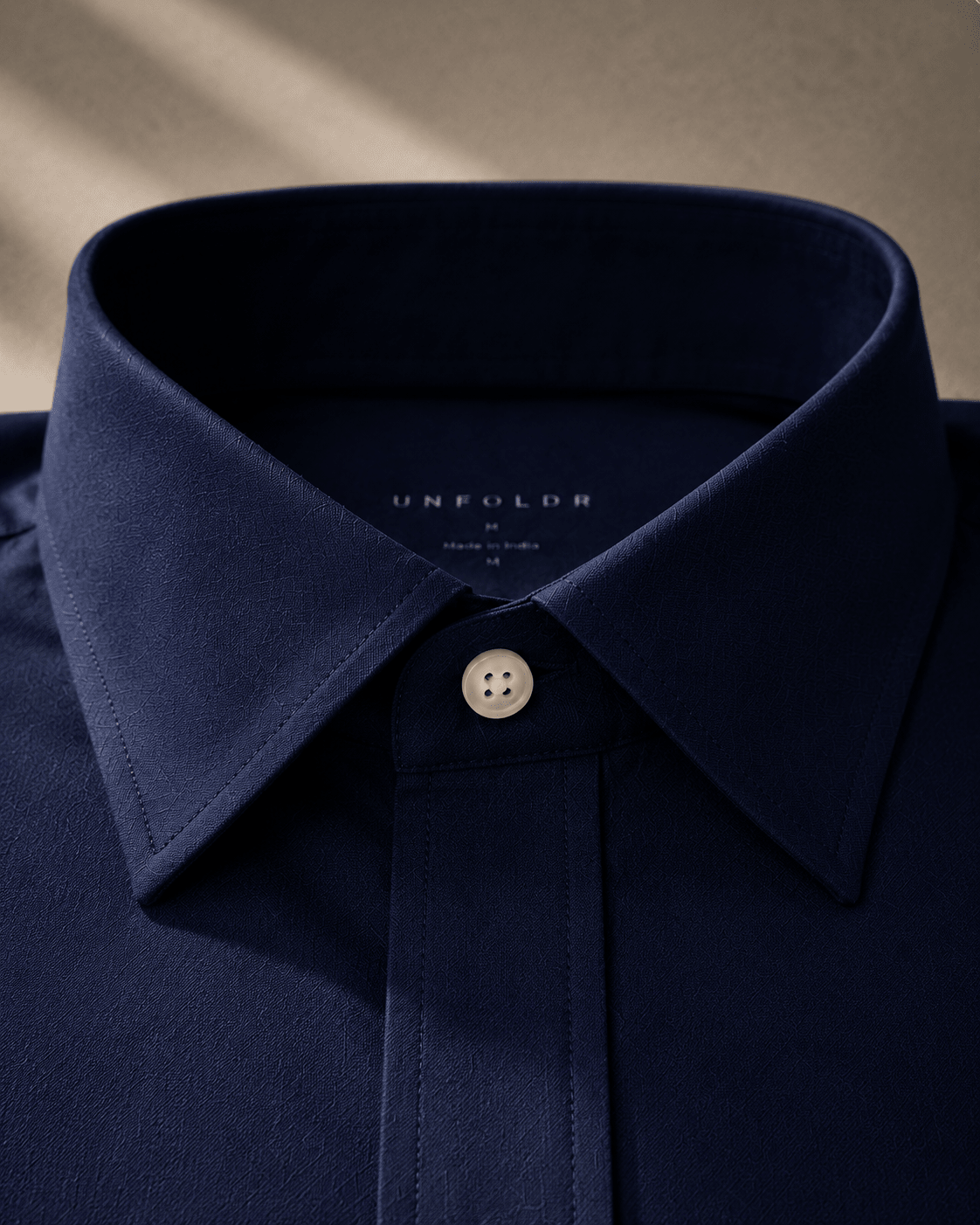 UNFOLDR Navy Blue Premium Cotton Shirt - Unfoldr