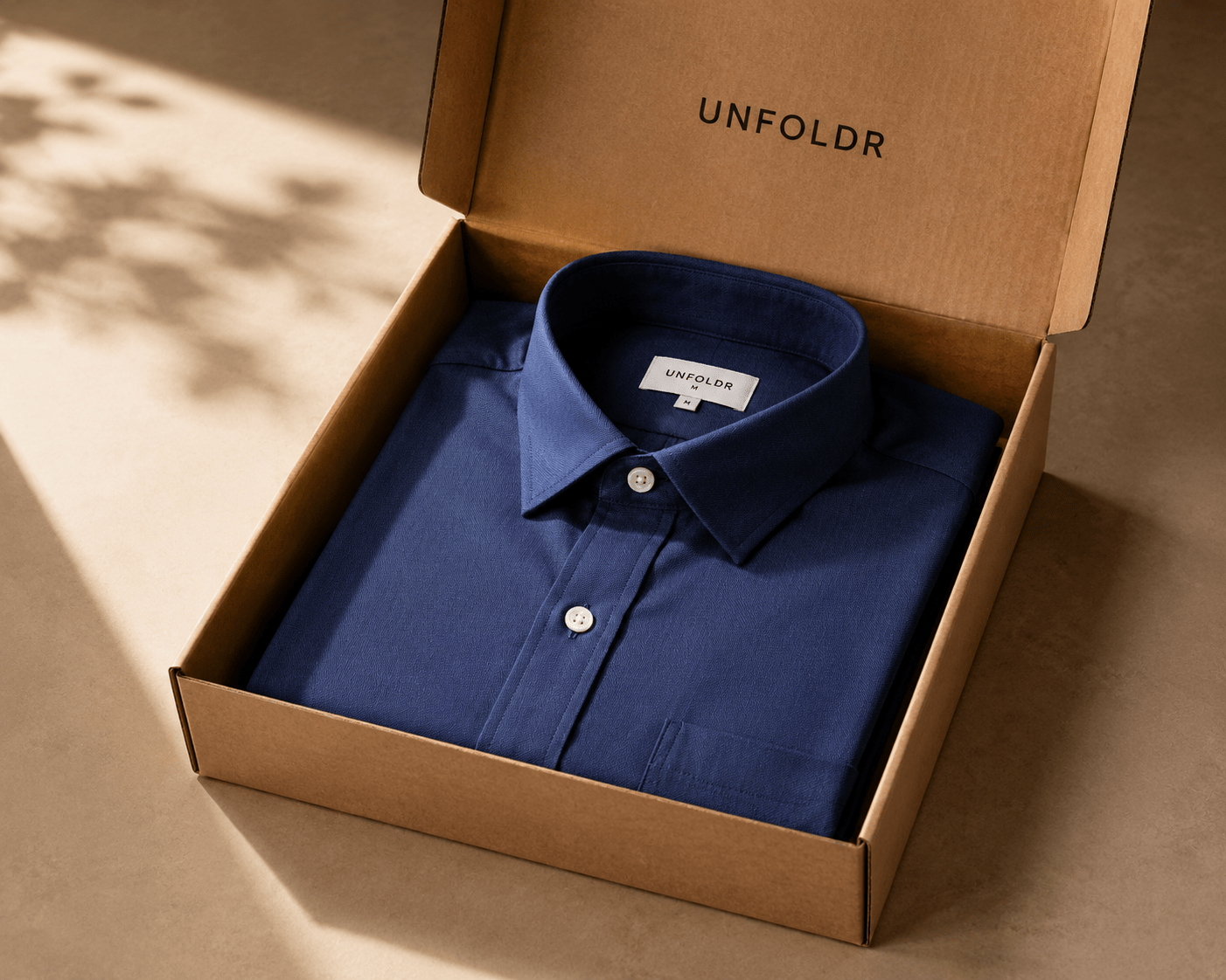 UNFOLDR Navy Blue Premium Cotton Shirt - Unfoldr