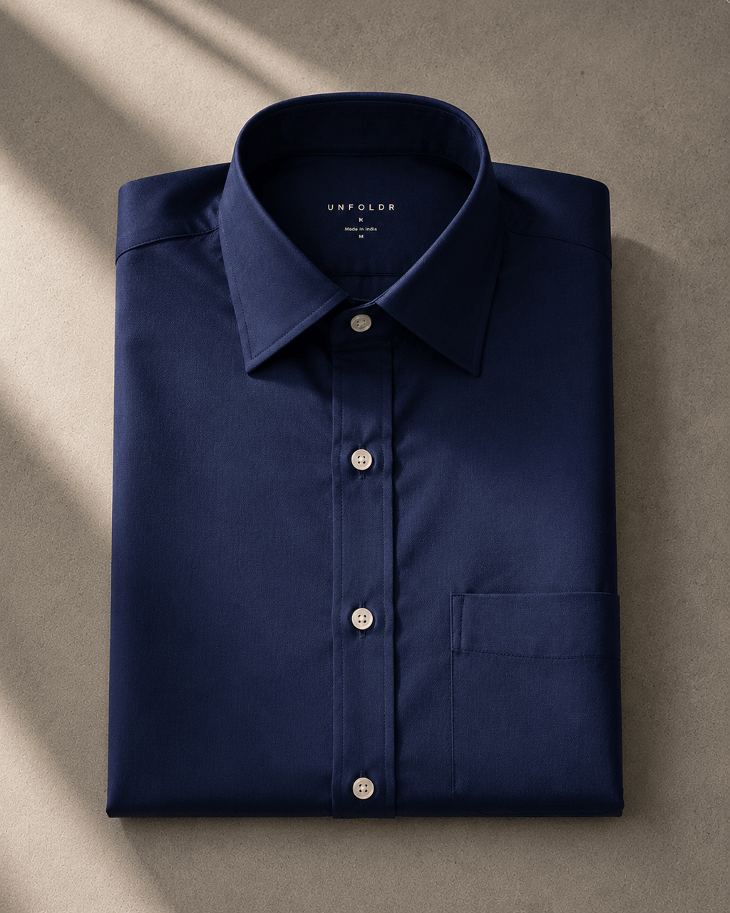 UNFOLDR Navy Blue Premium Cotton Shirt - Unfoldr