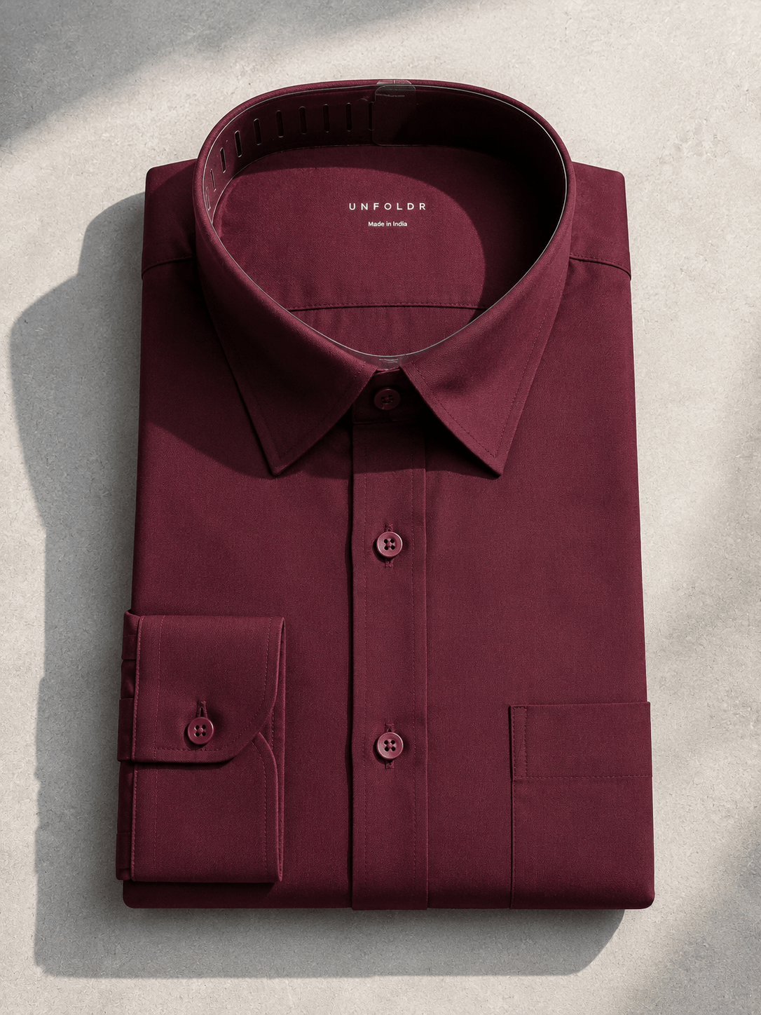 UNFOLDR Signature Maroon Cotton Shirt - Unfoldr